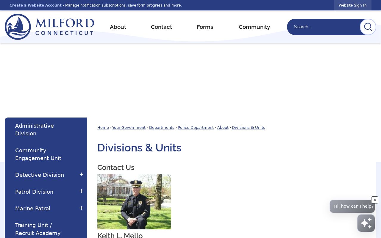 Milford Police command and division structure